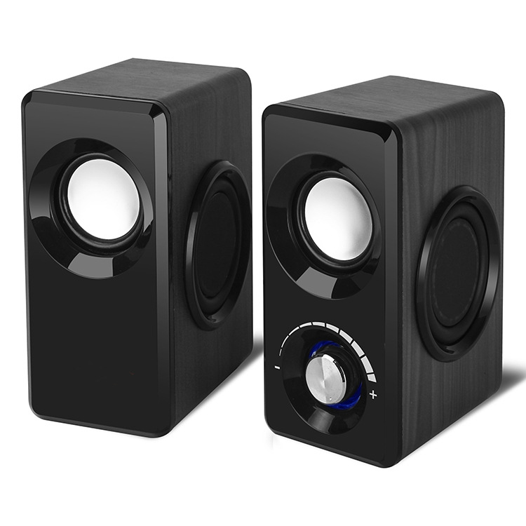 Wooden wired high power multimedia desktop computer speakers