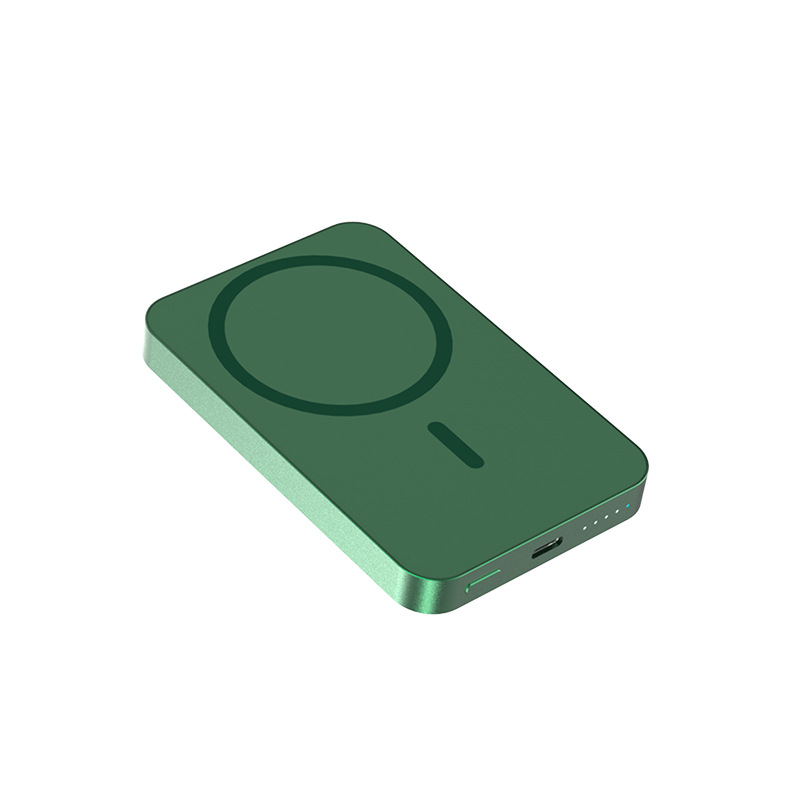 Wireless magnetic power bank, aluminum alloy 15W compact portable card-style ultra-thin PD20W fast charging mobile power bank