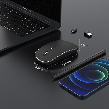 New type-c wireless mouse + 2.4G dual receiver charging silent