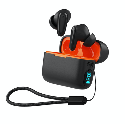 Low latency, long battery life, wireless smart digital display sports headphones