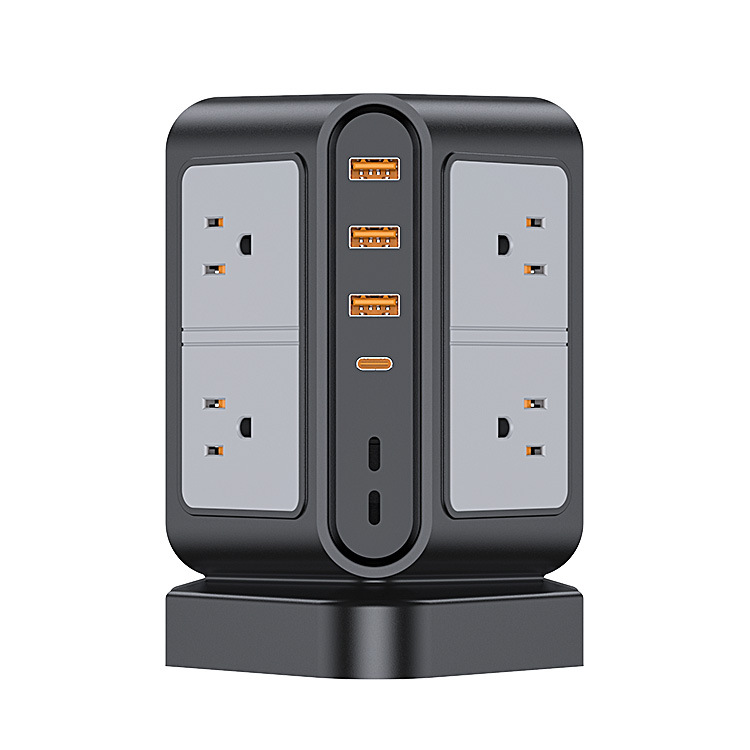 Home office American standard extended 8AC power strip, 4usb multi-slot vertical socket with switch