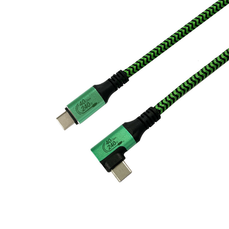 High-definition audio and video cable 4K, high-speed data cable USB4.0 supports fast charging laptop type-c elbow