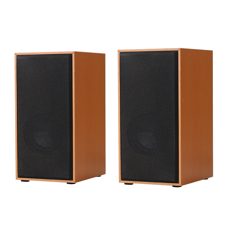 Desktop wooden computer notebook home subwoofer wired audio high quality speaker