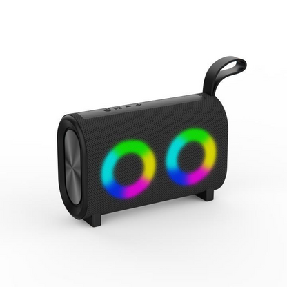 New button card plug-in RGB light mini creative speaker, portable fabric Bluetooth speaker