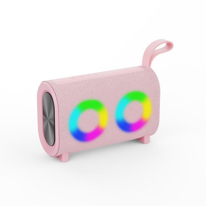 New button card plug-in RGB light mini creative speaker, portable fabric Bluetooth speaker