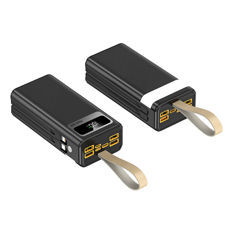 Business PD super fast charging power bank with built-in cable