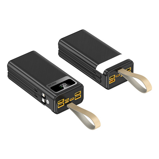 Business PD super fast charging power bank with built-in cable