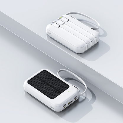 The first batch of self-contained four-wire 20000 mAh solar charger, large-capacity shared mini portable mobile power bank