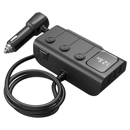 Car mobile phone charger fast charging car voltage digital display one to eight extended multi-port charging