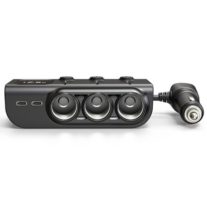 Car mobile phone charger fast charging car voltage digital display one to eight extended multi-port charging