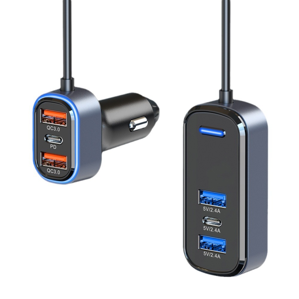 Car charger fast charging car mobile phone charger super fast charging one to six front and rear seat charging