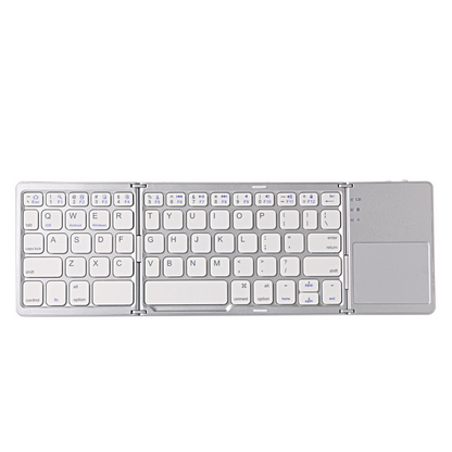 Foldable Keyboard B033 Wireless Mini Triple Folding C-Port Bluetooth Keyboard with Touchpad Keyboard